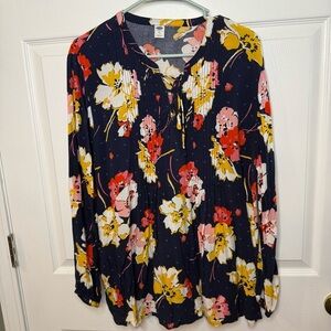 Old Navy Floral Women's Blouse - Multicolor Size XL GUC